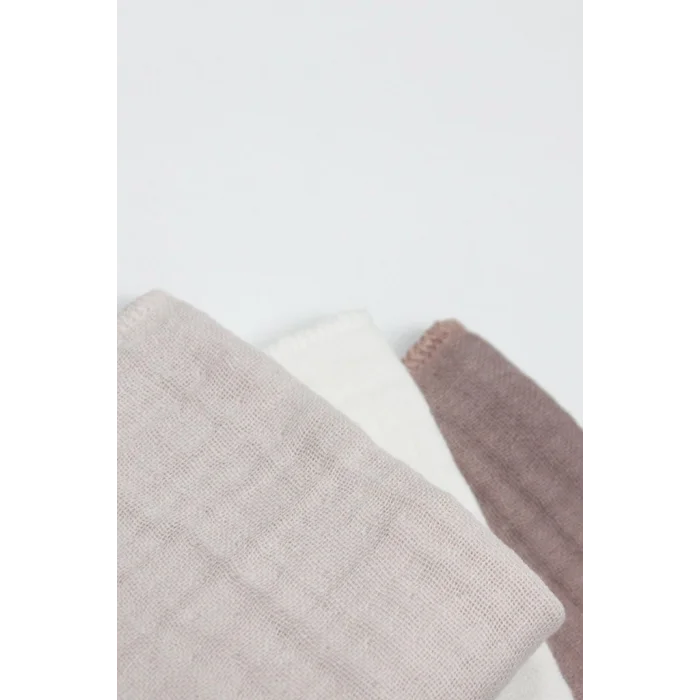 6lı Müslin Mendil 20x20 cm 90106 Taş Ekru Antrasit