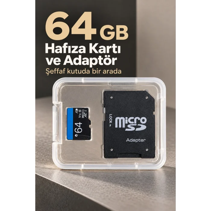 64 GB Micro SD Hafıza Kartı ve Adaptör