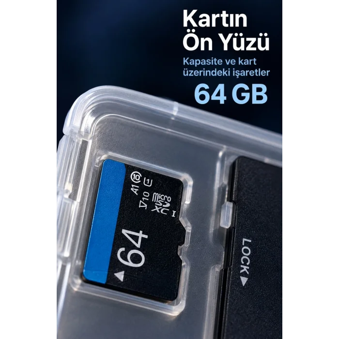 64 GB Micro SD Hafıza Kartı ve Adaptör