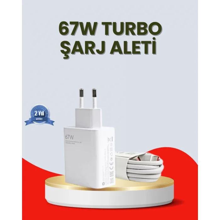 67 Watt Ultra Hızlı Şarj Adaptörü  Redmi 9 10 12C Uyumlu