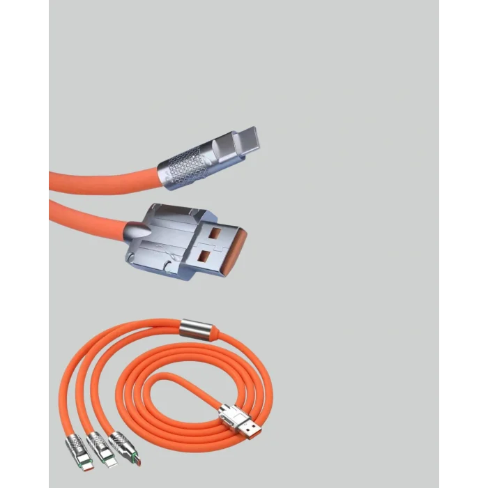 Çinko Alaşımlı Uçlu 120 W Şarj Kablosu – Dolaşmaya Dayanıklı 12 m USB Kablo