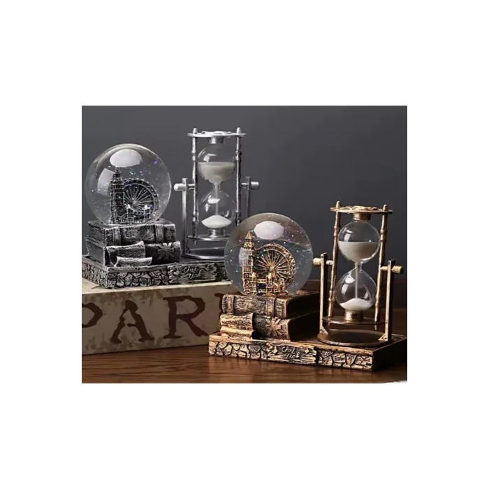 Dekoratif Işıklı Polyester Cam Kum Saati Ve Dönme Dolap