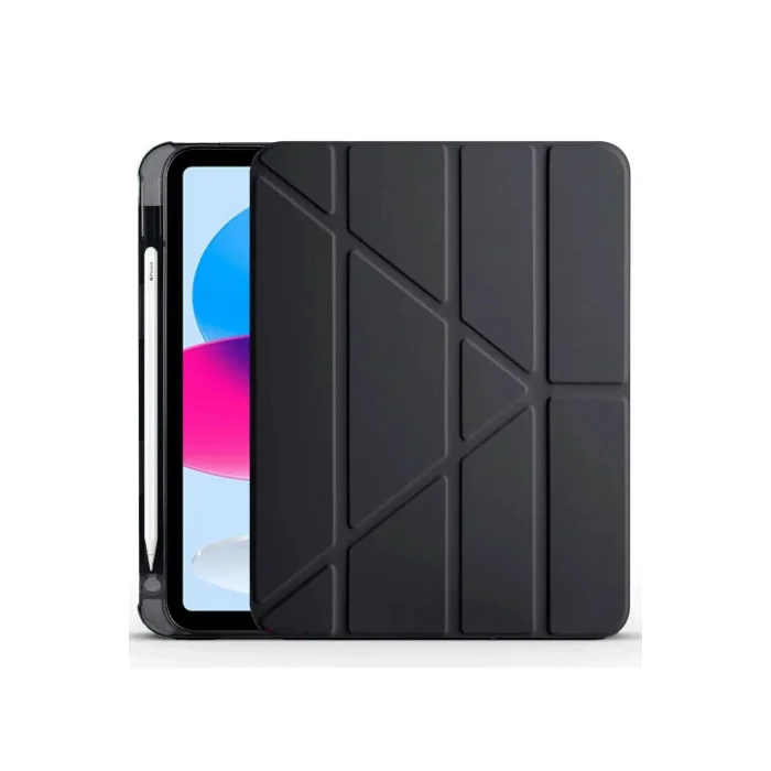 iPad 2022 10.9 (10.nesil) Kılıf Kalemlikli Mars Tablet Kılıfı - Siyah-(5796) - EMTHBA5316-1384