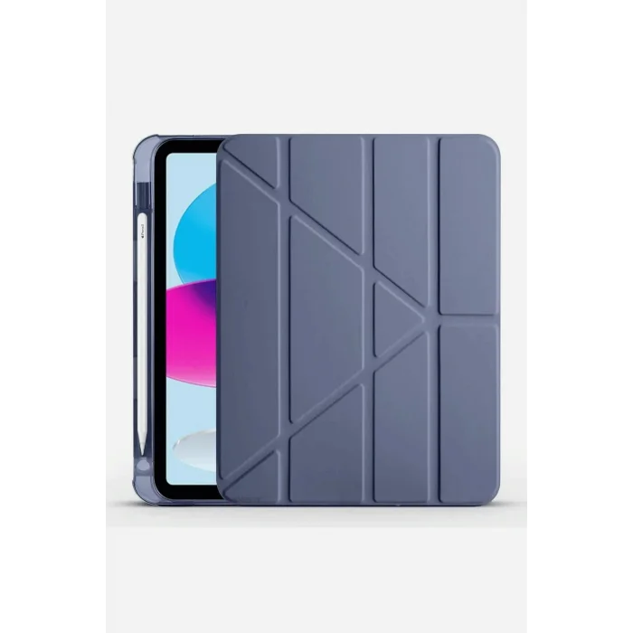 iPad 2022 10.9 (10.nesil) Kılıf Kalemlikli Mars Tablet Kılıfı - Lila-(5796) - EMTHBA9422-3759