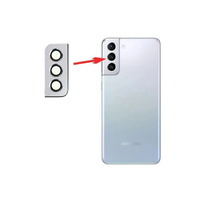 Sm Galaxy S21 Plus G996 Metal Çerçeveli Kamera Lens Koruyucu Full Set-(5775) - EMTHBA3289-9597
