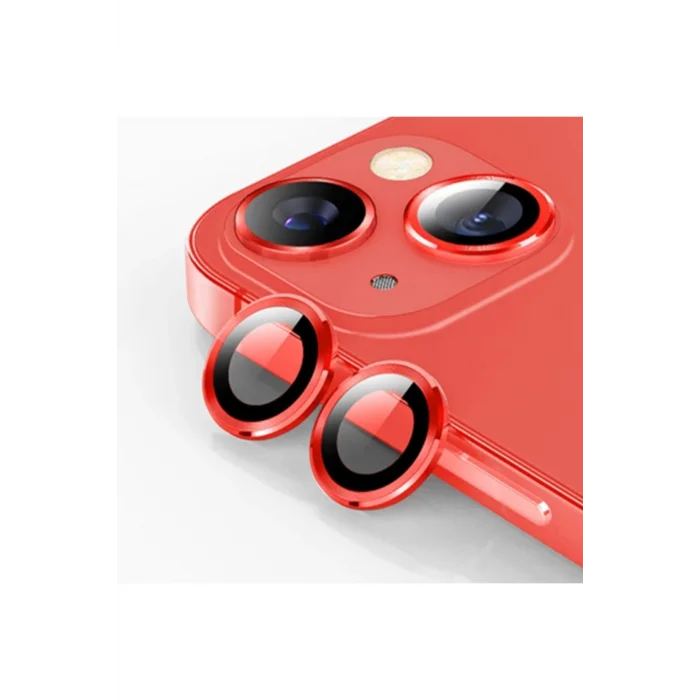 ALLY iPhone 14-14 Plus 3D Metal Çerçeveli Kamera Lens Koruyucu-(5775) - EMTHBA3322-2454