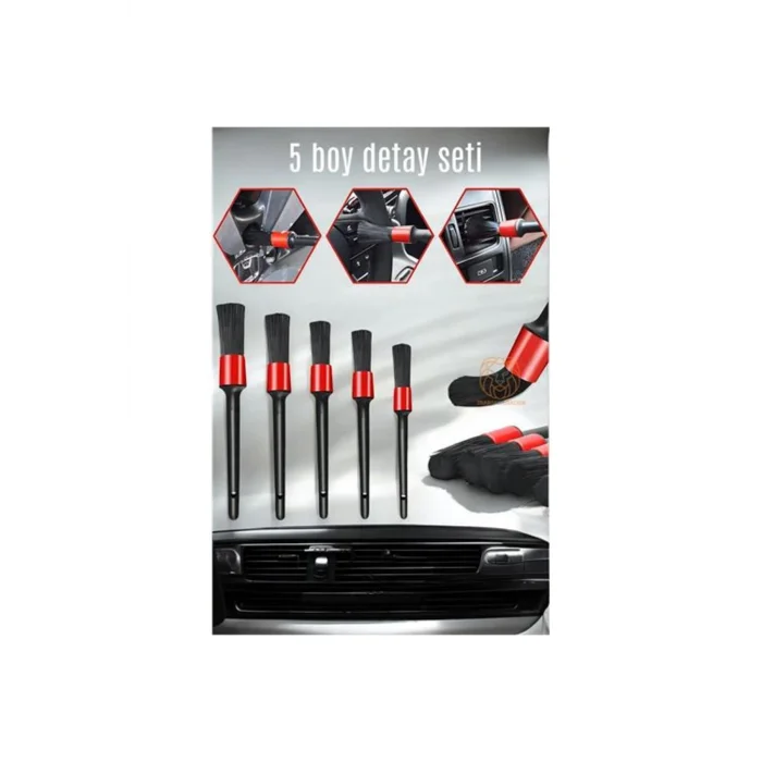 5 Boy Araç Detay Temizlik Fırça Seti Slm Design