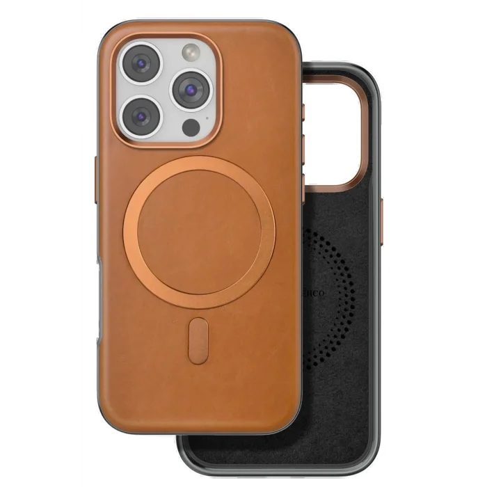 iPhone 16 Pro Puskas Magsafe Kapak - Açık Kahve-(5796) - EMTHBA5585-8299