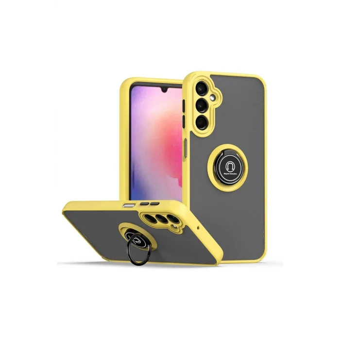 Samsung Galaxy A05S Kılıf Montreal Yüzüklü Silikon Kapak - Sarı-(5796) - EMTHBA7116-2390