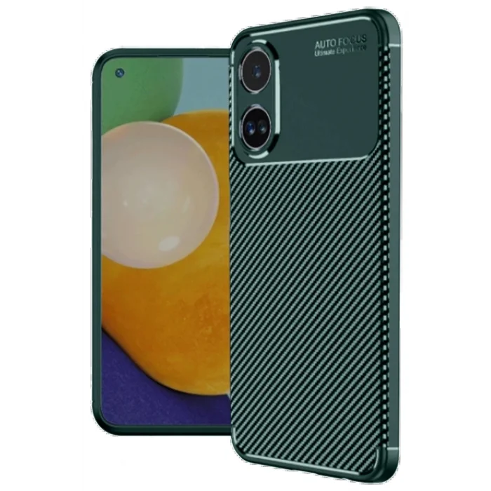 Oppo A38 Kılıf Auto Focus Karbon Kapak - Koyu Yeşil-(5796) - EMTHBA9759-3999