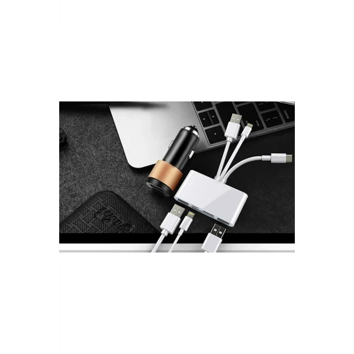 ALLY 3 İN1 İPhone+Usb C+ Usb A Kamera Okuyucu Kart Okuyucu-(5775)