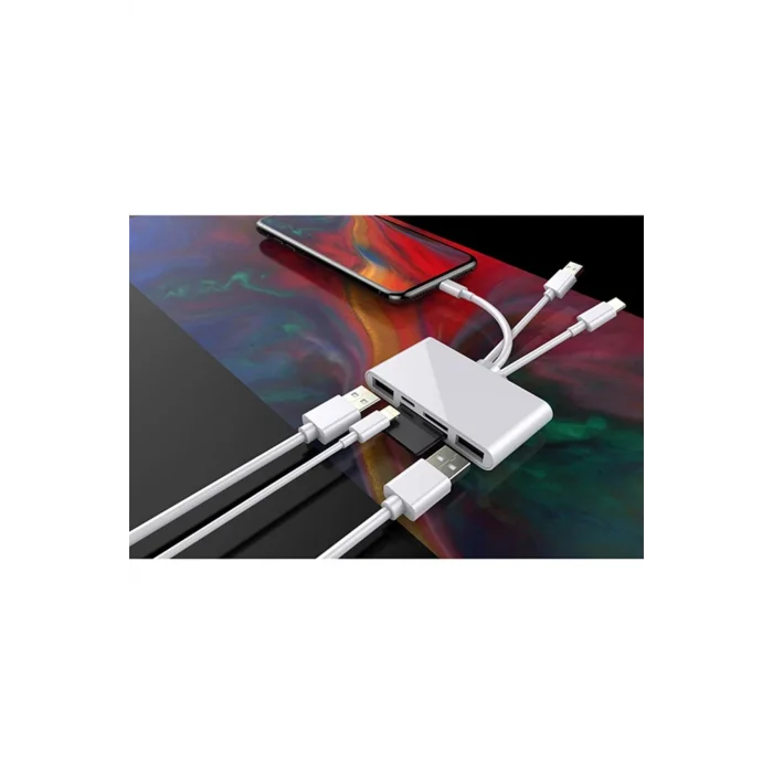 ALLY 3 İN1 İPhone+Usb C+ Usb A Kamera Okuyucu Kart Okuyucu-(5775)