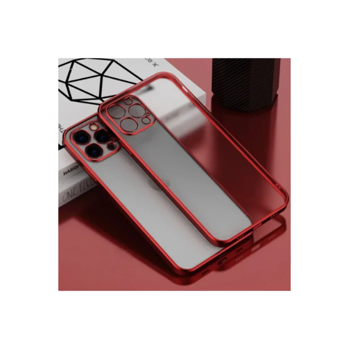 iPhone 11 Pro Max 6.5inç Renkli Kenar Şeffaf Kılıf Kamera Korumalı Kılıf-(577 - EMTHBA1101-9