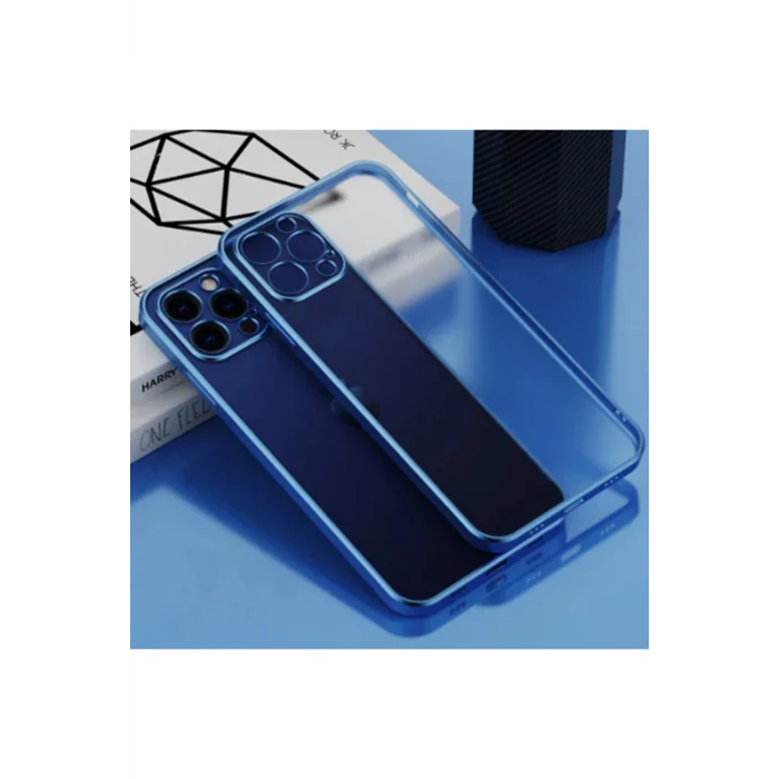 iPhone 11 Pro Max 6.5inç Renkli Kenar Şeffaf Kılıf Kamera Korumalı Kılıf-(577 - EMTHBA1101-9