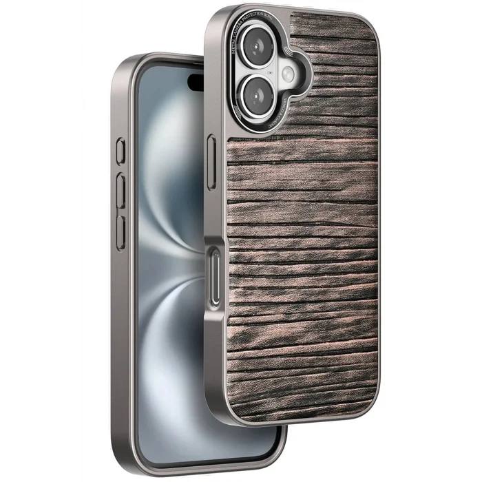 iPhone 16 Wave Kapak - Kahverengi-(5796) - ECR8279-2326