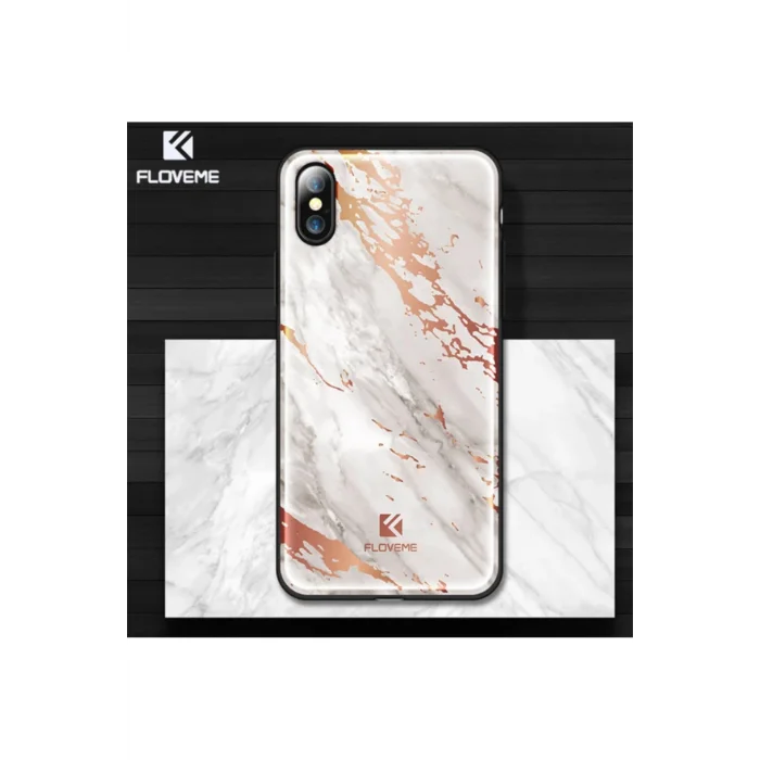 Floveme İPhone X Xs Mermer Desenli Premium Silikon Kılıf-(5775) - EMTHBA7275-3331