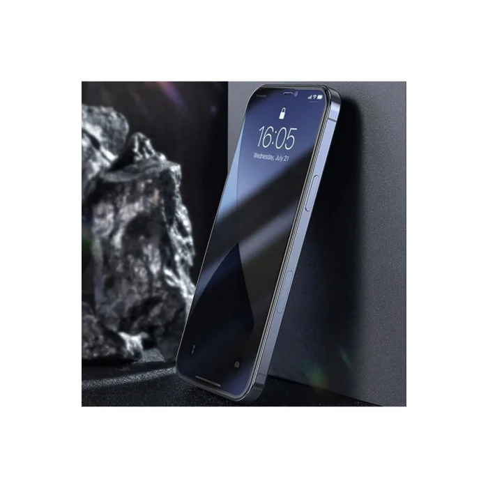 İPhone 12 mini Ekran Koruyucu 023mm Anti Spy Çerçeveli Tempered Cam Ekran Koruyuc - EMTHBA1790-7