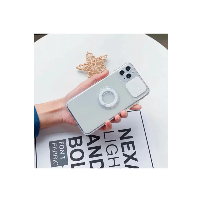 Ally iPhone 13 Pro 6.1inç Kılıf Sürgülü Kamera Lens Korumalı Yüzük Standlı - EMTHBA1653-1