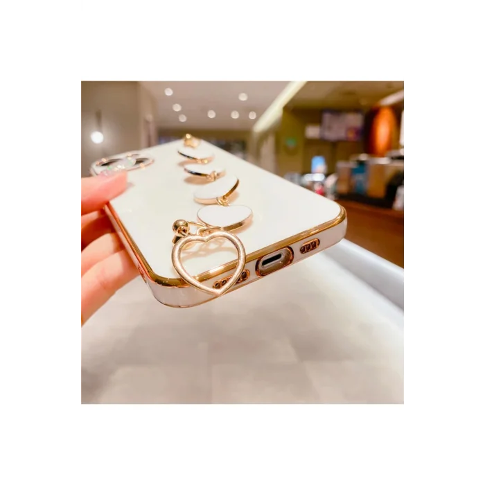 Ally iPhone 13 Mini 5.4inç Kılıf Kalp Bileklik Tutuculu Lüx Silikon Askılı Kı - EMTHBA7008-8