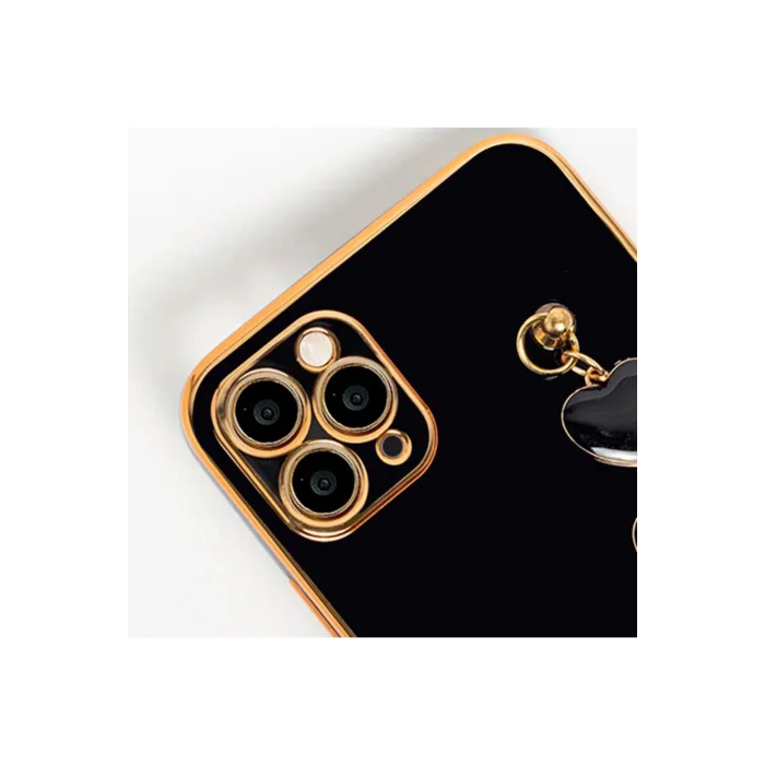 Ally iPhone 12 Pro 6.1inç Kılıf Kalp Bileklik Tutuculu Lüx Silikon Askılı Kıl - EMTHBA3694-6