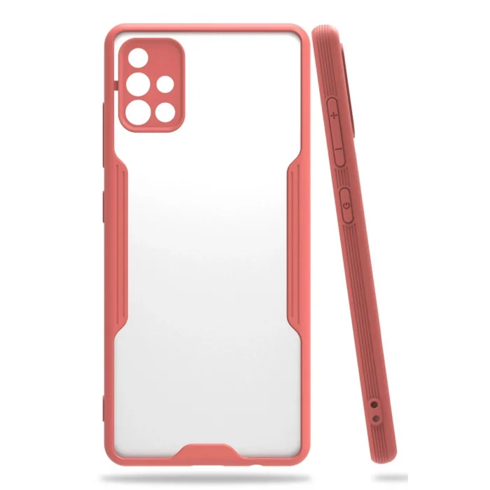 Samsung Galaxy A71 Kılıf Platin Silikon - Pembe-(5796) - EMTHBA5444-6268
