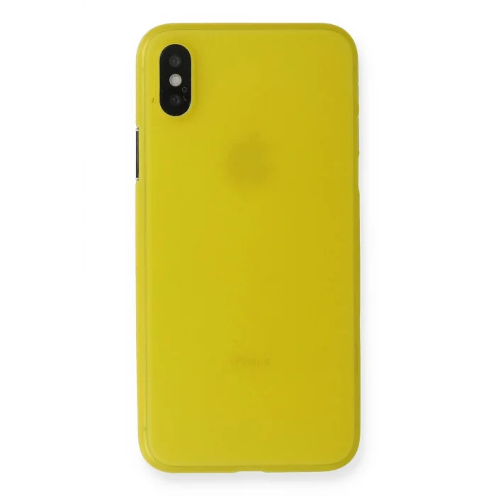 iPhone XS Max Kılıf PP Ultra İnce Kapak - Sarı-(5796) - VOANFD4294-1834
