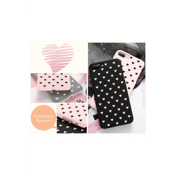 iPhone SE3-SE2 İPhone 8-7 Kılıf Çoklu Kalp Premium Pc Kılıf-(5775)