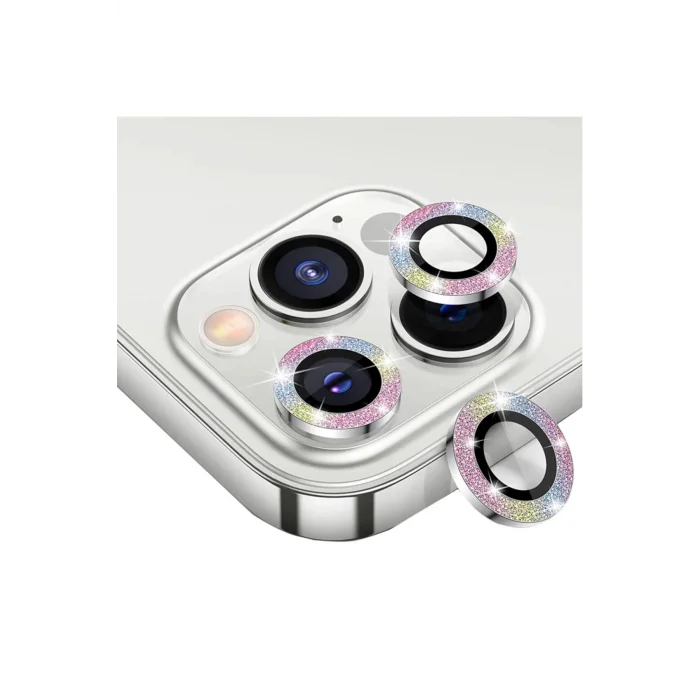 ALLY İphone 12 Pro Max 3D Metal Çerçeveli Kamera Lens Koruyucu-(5775) - EMTHBA3590-9271