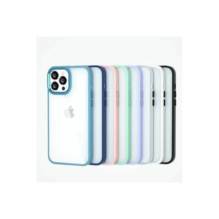Ally iPhone 13 Pro Max 6.7inç Kılıf Parlak Renkli Çerçeveli Ultra Lüx TPU Sili - EMTHBA6104-7