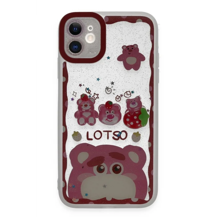 iPhone 11 Kılıf Sweet Desenli Silikon Kapak - Pembe-(5796) - EMTHBA3646-4724