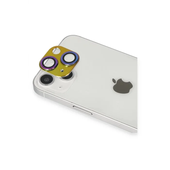 iPhone 13 Pers Alüminyum Kamera Lens - Rainbow-(5796) - EMTHBA6409-4259