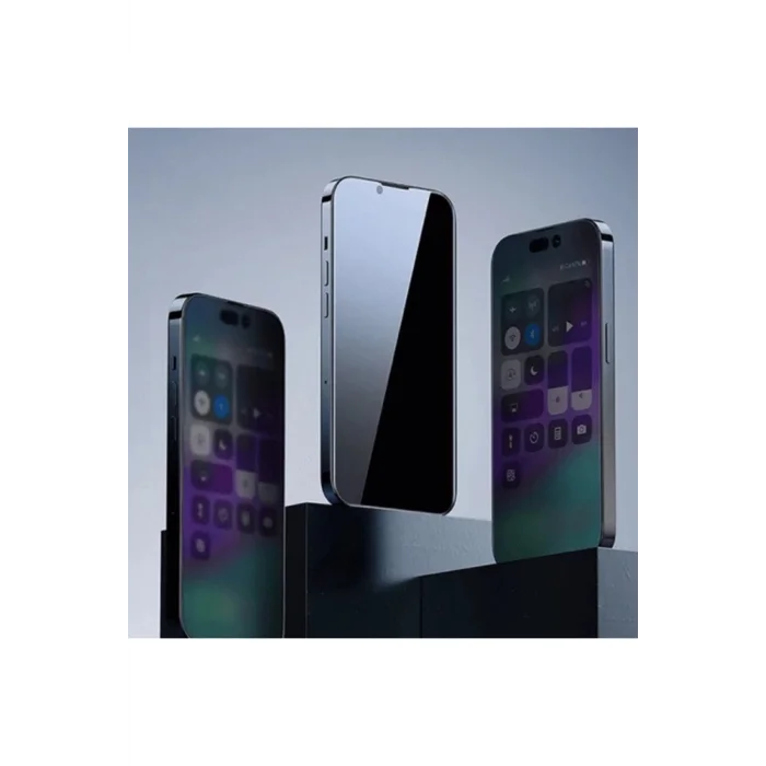 Crystal iPhone 15 Privacy Full Koruma Tempered Cam Ekran Koruyucu-(5775) - Bs7872-5487