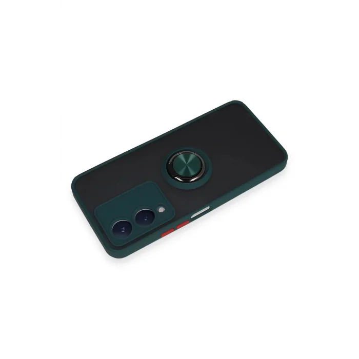 Vivo Y17S Kılıf Montreal Yüzüklü Silikon Kapak - Yeşil-(5796) - EMTHBA8160-7141