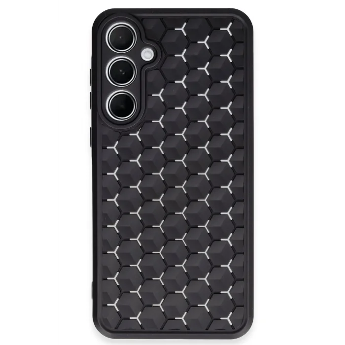 Samsung Galaxy A55 5G Kılıf Petek Silikon Kapak - Siyah-(5796) - BISE3273-6200