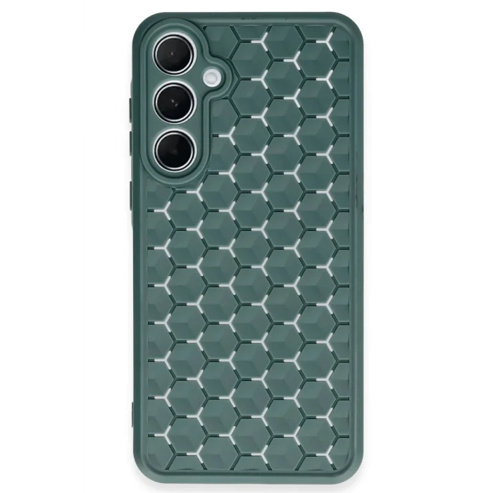 Samsung Galaxy A35 5G Kılıf Petek Silikon Kapak - Koyu Yeşil-(5796) - EMTHBA6928-3641