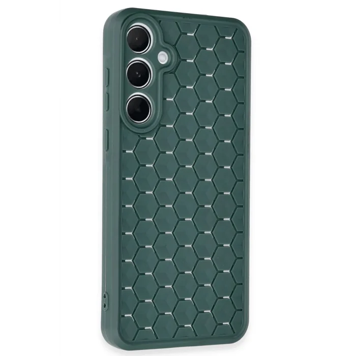 Samsung Galaxy A35 5G Kılıf Petek Silikon Kapak - Koyu Yeşil-(5796) - EMTHBA6928-3641