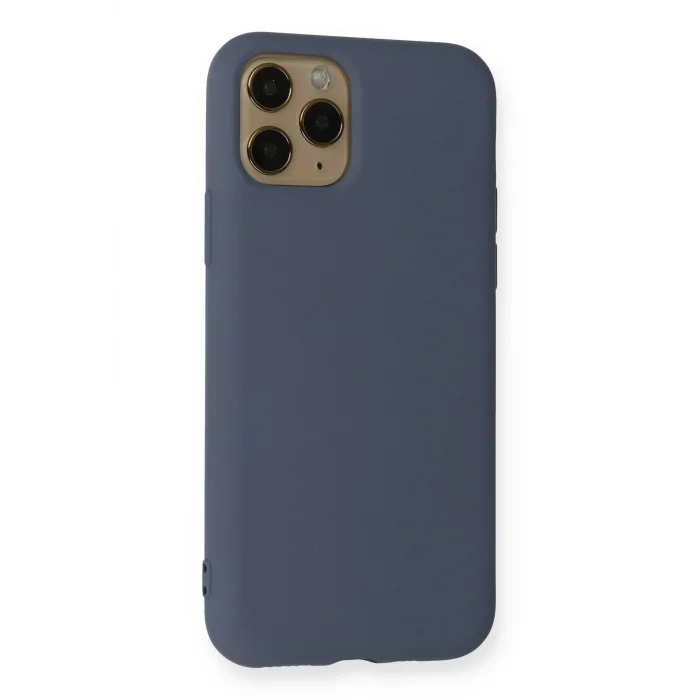 iPhone 11 Pro Kılıf Nano içi Kadife Silikon - Gri-(5796) - EMTHBA6662-6684