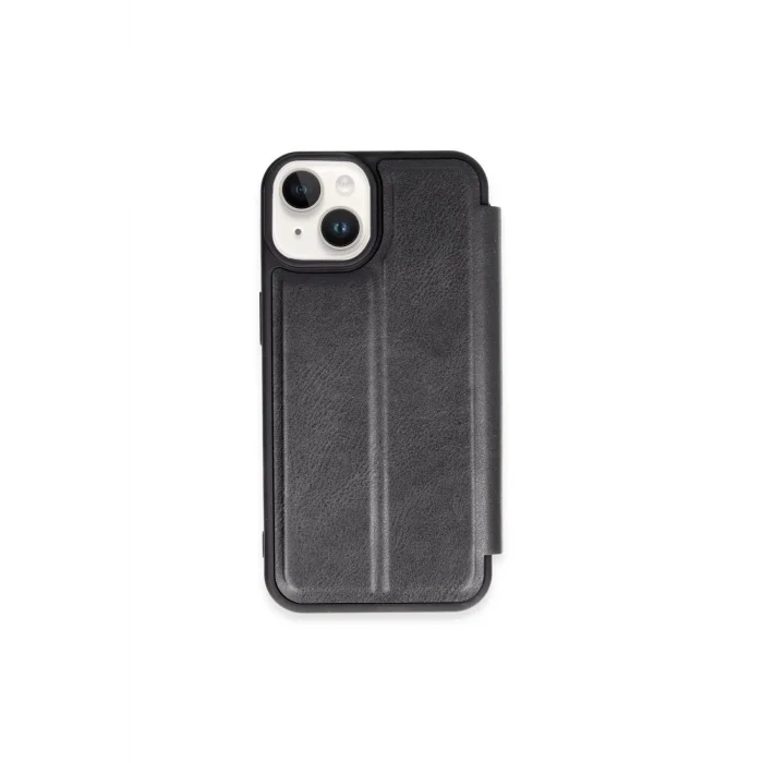 iPhone 15 Kılıf Flip Cover - Siyah-(5796) - EMTHBA9169-6945