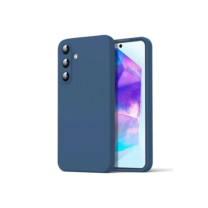 Samsung Galaxy A16 5G Kılıf Nano içi Kadife Silikon - Lacivert-(5796) - EMTHBA9026-7263