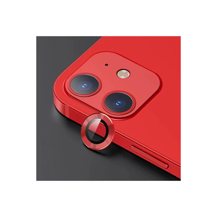 USAMS İPhone 12 - 12 Mini 3D Metal Çerçeveli Kamera Lens Koruyucu-(5775) - EMTHBA4089-5142