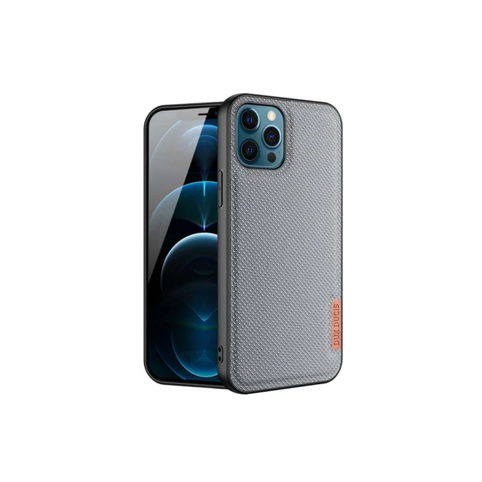 Dux Ducis Fino Serisi iPhone 12 Pro Max Kılıf Premium Dokuma Silikon Kılıf-(5775 - EMTHBA5043-6