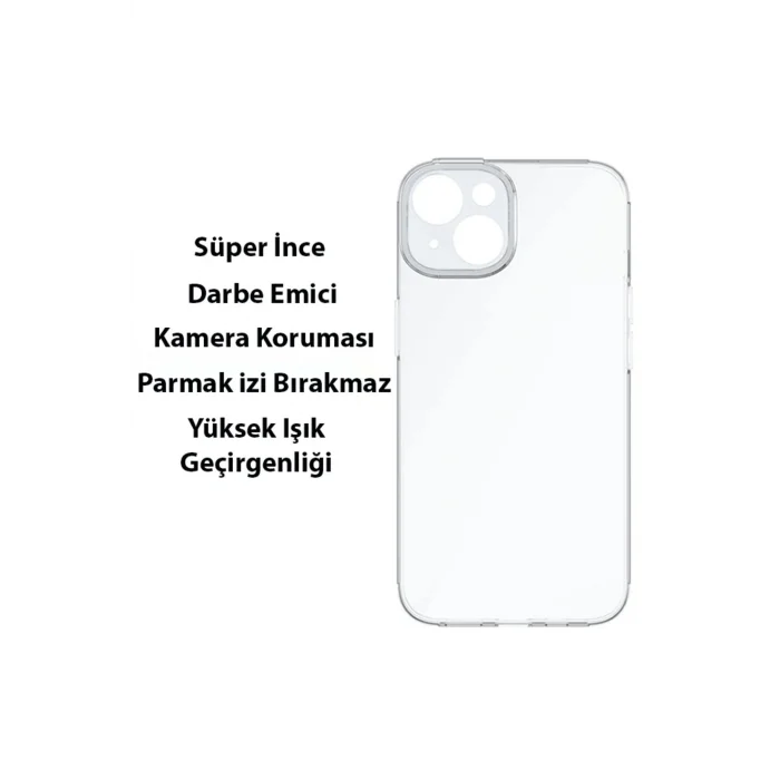 Simple Case iPhone 14 Plus 6.7 Kamera Korumalı İnce Silikon Şeffaf Kılıf-(5775) - najmaddin980