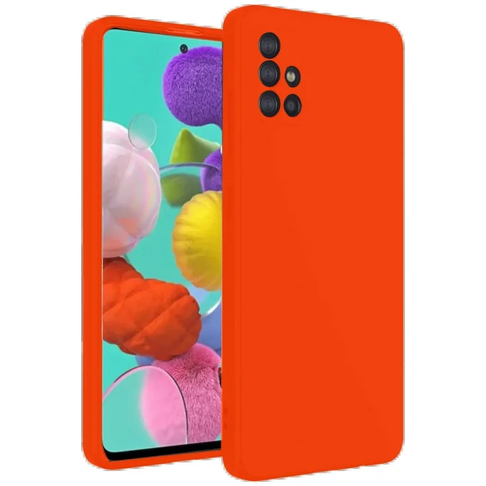 Samsung Galaxy A31 Kılıf Nano içi Kadife Silikon - Turuncu-(5796) - EMTHBA9324-6816