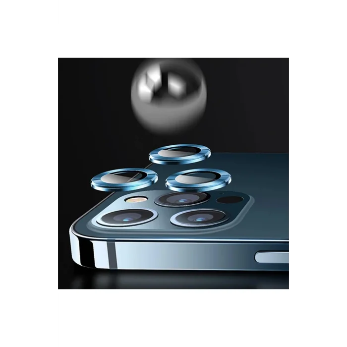 USAMS İphone 12 Pro 3D Metal Çerçeveli Kamera Lens Koruyucu-(5775) - TGR2109-9050