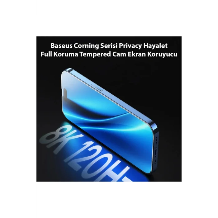 Corning iPhone 15 Privacy Hayalet Full Koruma Tempered Cam Ekran Koruyucu-(5775) - captainsmoda7858