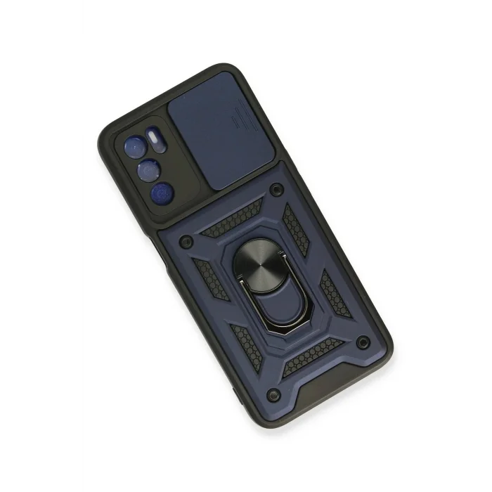 Oppo A16 Kılıf Pars Lens Yüzüklü Silikon - Lacivert-(5796) - EMTHBA4221-8559