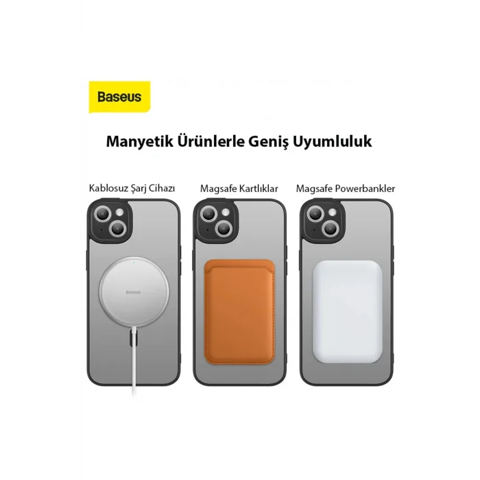 Frame Series iPhone 14 Plus 6.7 Kamera Koruyuculu Magsafe Kılıf + Tempered Ekran K - EMTHBA2216-9