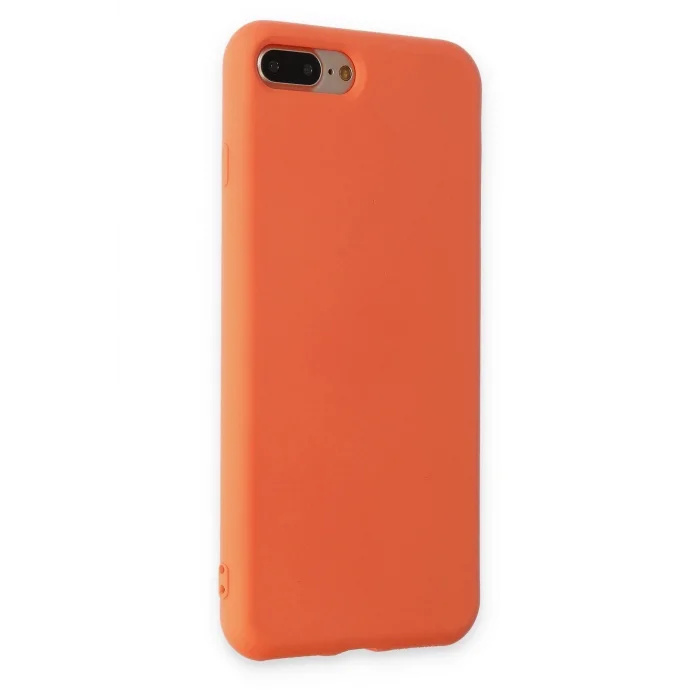 iPhone 7 Plus Kılıf Nano içi Kadife Silikon - Turuncu-(5796) - EMTHBA3523-5264