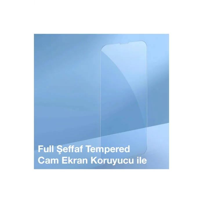 Crystal iPhone 13 Pro Magsafe Silikon Kılıf + Tempered Ekran Koruyucu Set-(5775) - AYS9888-5406