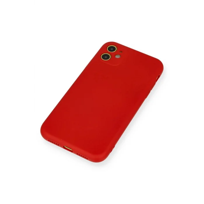 iPhone 11 Kılıf Nano içi Kadife Silikon - Kırmızı-(5796) - EMTHBA2559-5487